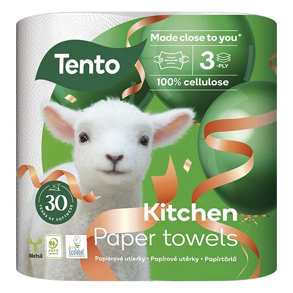 Kéztörlő tekercses háztartási TENTO Kitchen 2 tekercses 3 rétegű