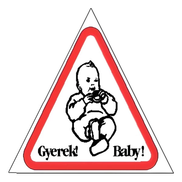 Matrica Gyermek az autóban fehér 