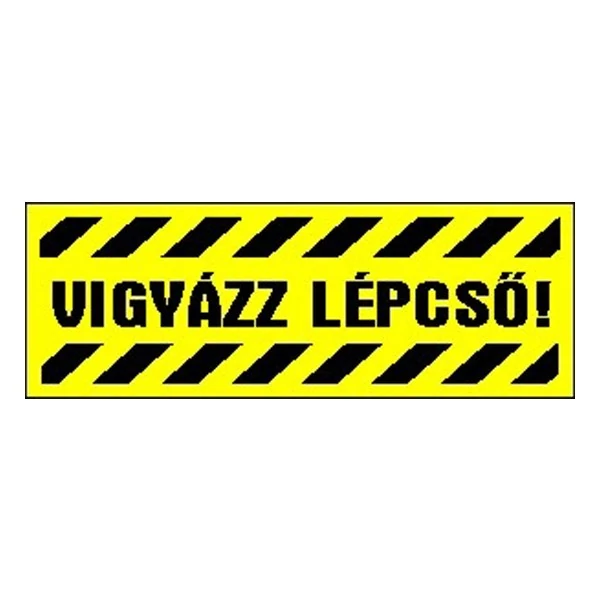 Matrica Vigyázz lépcső! sárga 