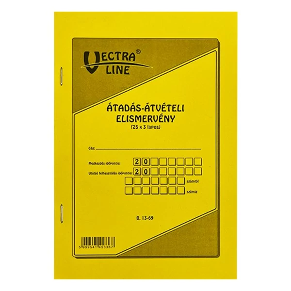 Nyomtatvány átadás - átvételi elismervény VECTRALINE 25x3 lapos A/5