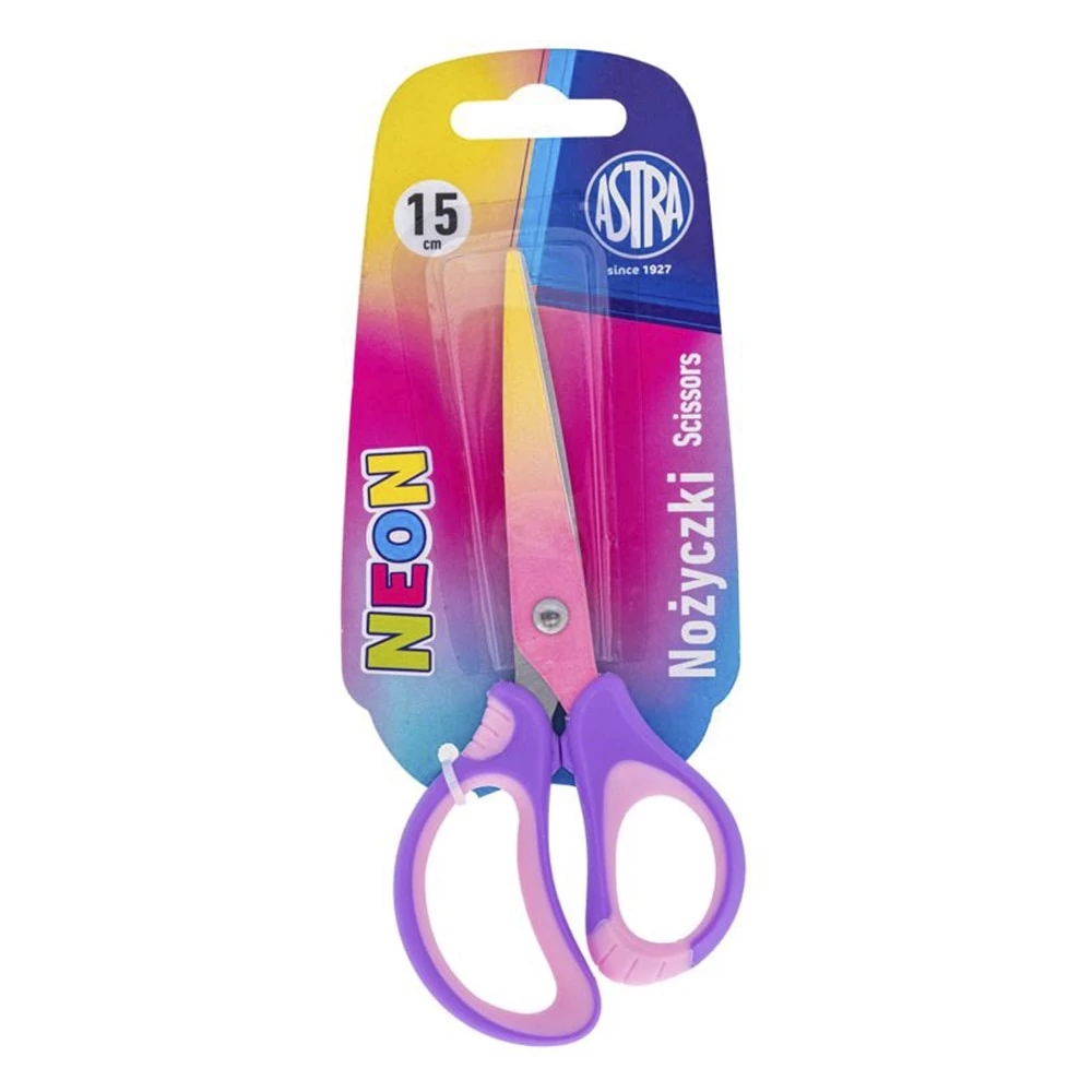Olló iskolai ASTRA KIDS neon kerekített 15cm