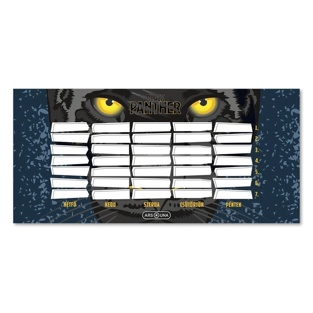 Órarend ARS UNA egylapos kétoldalas Black Panther 5529