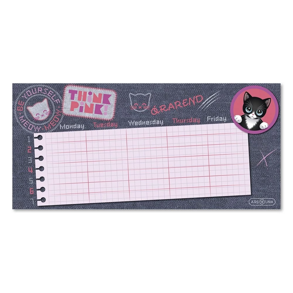 Órarend ARS UNA egylapos kétoldalas Think Pink 5519