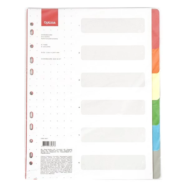 Regiszter OPTIMA A/4 karton 6 színű