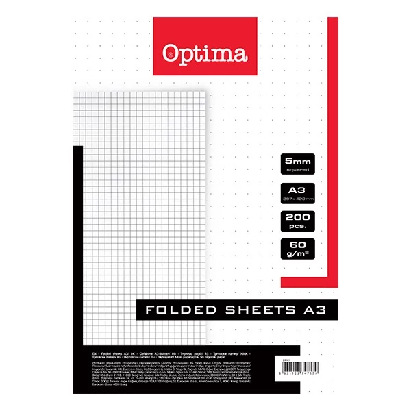 Rovatolt ív OPTIMA A/3 kockás 60 g 200 ív/csomag