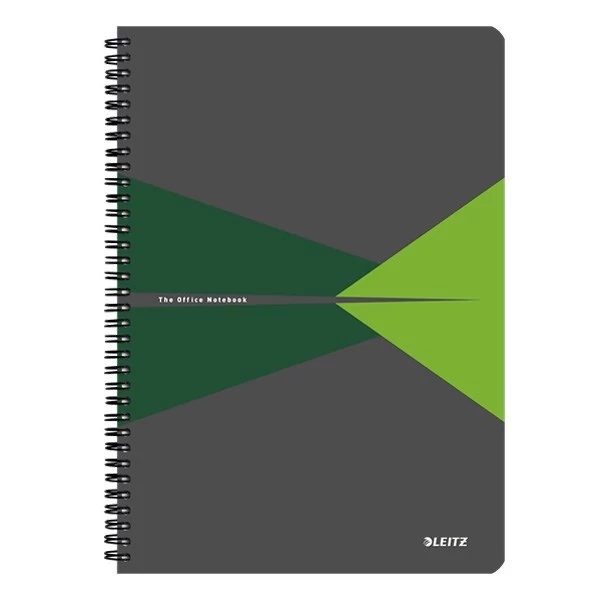 Spirálfüzet vonalas LEITZ Office A/5 90 lapos PP borítóval zöld