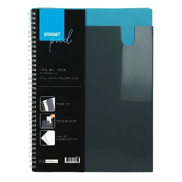 Spirálfüzet vonalas STREET Pad A/5 80 lapos kék