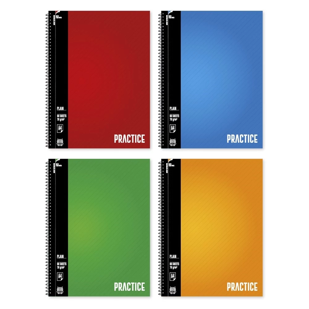 Spirálfüzet sima Practice A/4 70 lapos vegyes minták