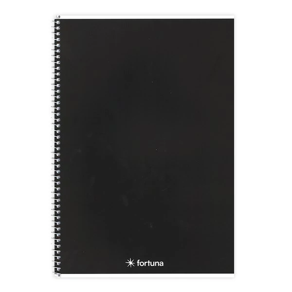 Spirálfüzet vonalas FORTUNA Monocolor A/4 70 lapos fekete