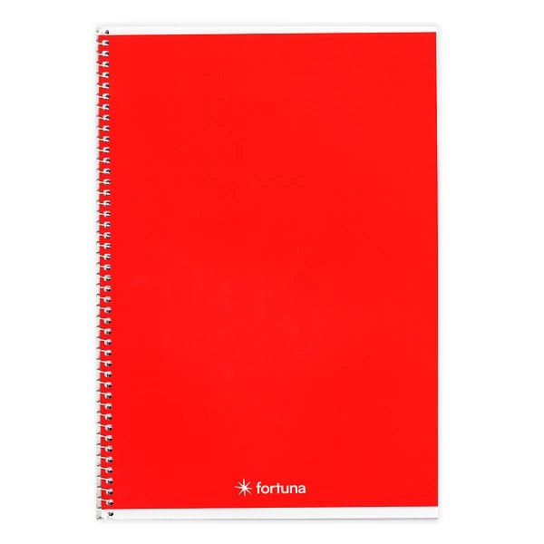 Spirálfüzet vonalas FORTUNA Monocolor A/5 70 lapos piros