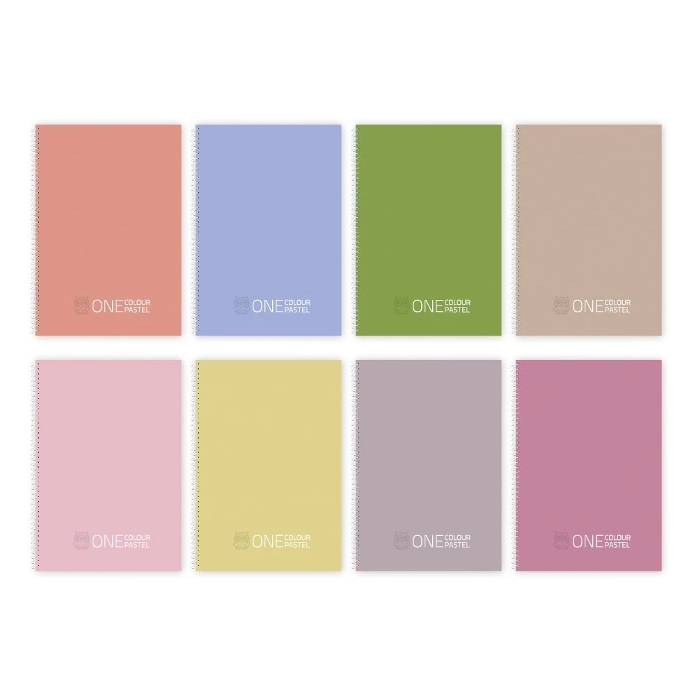 Spirálfüzet vonalas One Colour Pastel A/4 70 lapos vegyes színek