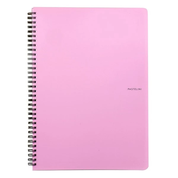 Spirálfüzet vonalas PASTELINI A/4 60 lapos pink