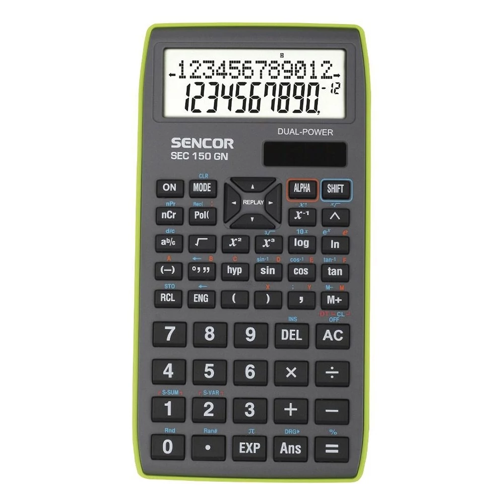 Számológép tudományos SENCOR SEC-150 240 funkciós 2 soros 10+2 digit zöld