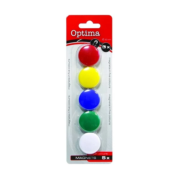 Táblamágnes OPTIMA 25mm 5 darabos vegyyes színű