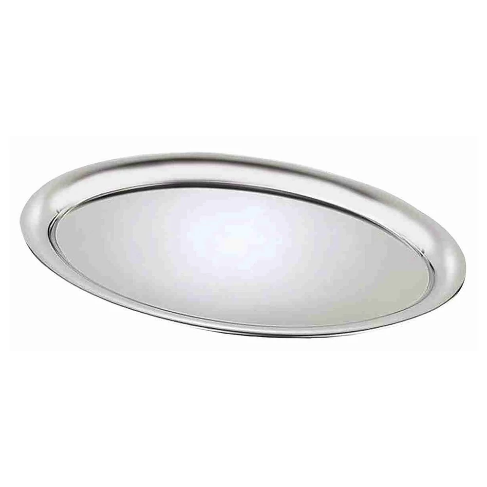 Tálca ovális rozsdamentes inox matt 19 x 14 cm