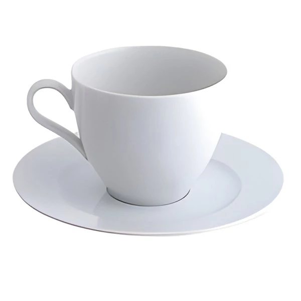 Teáscsésze aljjal ROTBERG Basic fehér 380ml 6 darabos