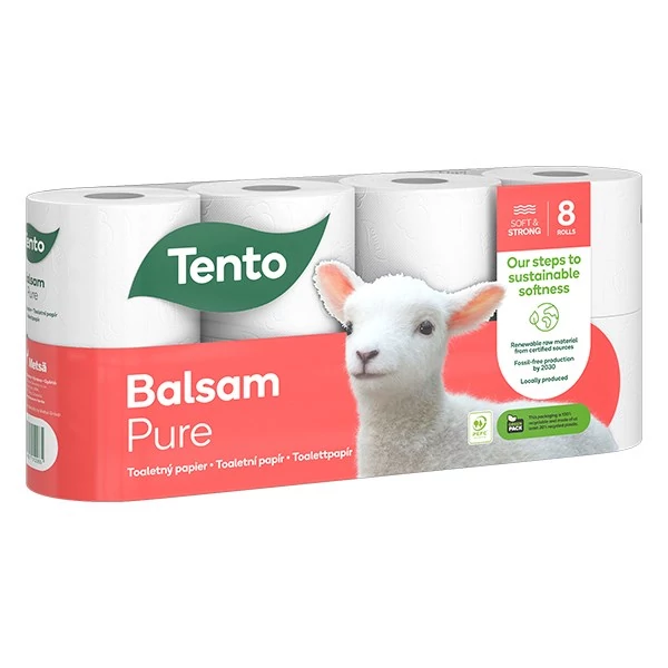 Toalettpapír TENTO Balsam pure fehér 8 tekercses 3 rétegű
