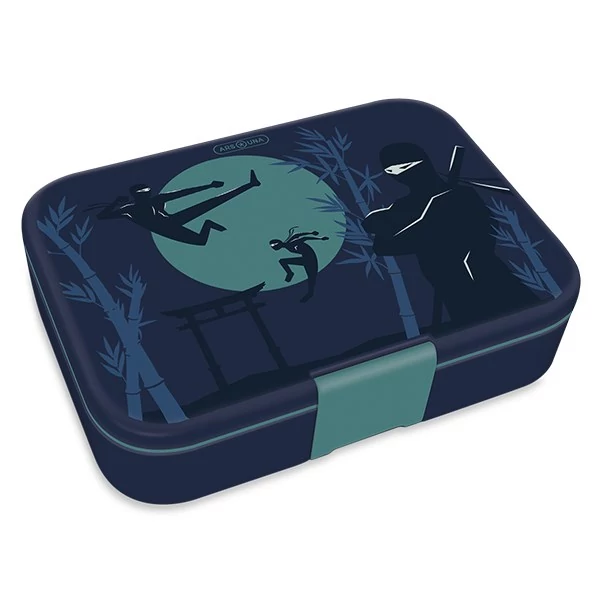 Uzsonnás doboz ARS UNA Ninjas in the Dark osztott műanyag 216x153x52 mm